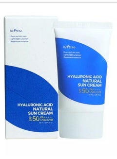 Buy ISNTREE Natural Sun Cream Hyaluronic Acid SPF 50+ 50 ml in UAE