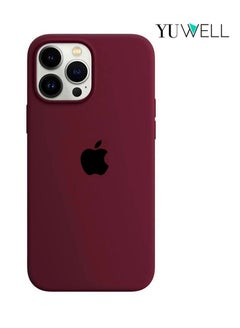 Buy iPhone 14 Pro Silicone Protective Case For iPhone 14 Pro 6.1inch Soft Liquid Gel Rubber Cover Shockproof Thin Cover Compatible For iPhone 14 Pro Magenta in UAE