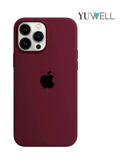 Buy iPhone 14 Pro Silicone Protective Case For iPhone 14 Pro 6.1inch Soft Liquid Gel Rubber Cover Shockproof Thin Cover Compatible For iPhone 14 Pro Magenta in UAE