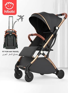 Buy Baby Pushchair Stroller– Lightweight Foldable Travel Buggy with 5-Point Harness, Adjustable Seat Back - Black in Saudi Arabia
