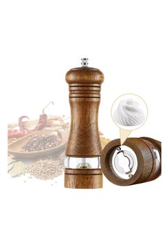 Buy Refillable Salt and Pepper Mill Adjustable Ceramic Grinding Mechanism Acacia Wood Salt and Pepper Mill Set in UAE