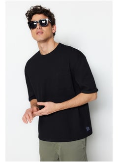 اشتري Black Relaxed Crew Neck Short Sleeve Pocket Label Detail T-Shirt TMNSS23TS00077 في مصر