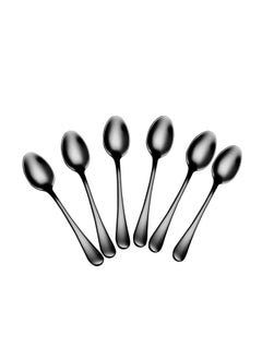 Buy Espresso Spoons, Mini Coffee Spoon, Stainless Steel Small Spoons for Dessert, Tea, Set of 6 (black) in UAE