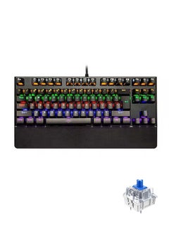 اشتري 87 Keys Mechanical Gaming Keyboard USB Wired Keyboard Ergonomic Computer Keyboard with RGB LED Backlit Anti-ghosting Splash-Proof Ideal for PC/Mac في السعودية