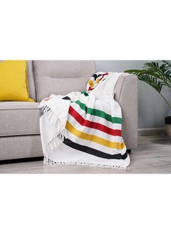 Buy Togo Stripe Throw 130X170Cm - Yellow in UAE