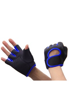 Buy Half Finger Gloves For GYM Exercise, Weightlifting And Cycling Size XL, Black/Blue in Egypt