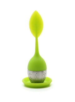 Buy Ball Silicone Tea  Strainer with Drip Tray Handle Steel Ball Silicone Leaf Lid in Egypt