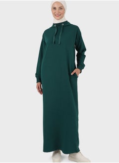 Buy Hooded Pocket Detail Dress in UAE