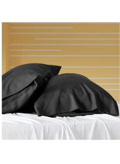 Buy Microfiber Pillowcases 2-Pcs Soft Pillow Cover With Envelope Closure (Without Pillow Insert),Black in Saudi Arabia