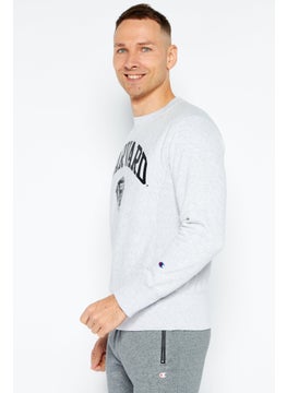 اشتري Men Sportswear Fit Graphic Print Training Sweatshirts, Grey في الامارات