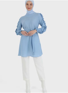 Buy Lettuce Sleeve Tie Detail Tunic in UAE