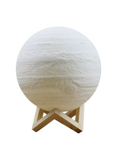 Buy 16-Colour Dimmable Night Lamp With Wooden Base White 20centimeter in UAE