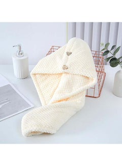 Buy Cozy Hair Drying Towel Wrap Turban Coral Velvet Cute Rabbit Hair Drying Towel Wrap Quick Dry Long Thick Wet Curly Hair Towel Super Absorbent Microfiber Hair Bonnet (White) in Egypt