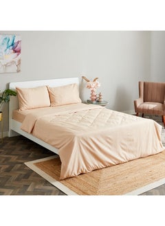 Buy Zenith 4-Piece Solid Cotton Queen Duvet Cover Set 240 x 200 cm in UAE