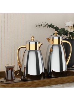 Buy Refan Thermos set for Tea and Coffee Elegant and Modern Silver/gold 1 L/0.6 L in Saudi Arabia