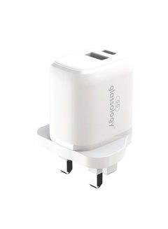 Buy 30W USB A & C Dual Fast Charger Compact Smart Travel Wall Charger, 2-Port PD 3.0 USB C Power AdapterWhite in UAE
