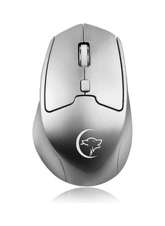 Buy Dual Mode Optical Computer Wireless Mouse Portable Recharge Gaming Mice for Mac Silver in UAE