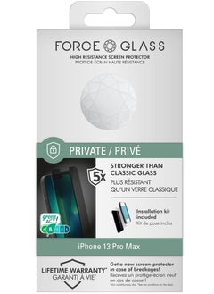 Buy Force Glass iPhone 13 Pro Max Flat Private Screen protectors Lifetime Warranty in UAE