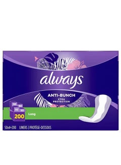 Buy 200-Piece Xtra Protection Daily Liners Long With Anti Bunch Technology in UAE