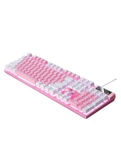 Buy Gaming Keyboard USB LED Lighting for Game and Office Pink White in UAE