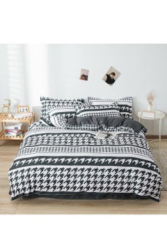 Buy 4-piece Bedding Set Microfiber Soft Quilt Set With 1 Quilt Cover 1 Flat Sheet And 2 Pillowcases 2.2m Bed（220*240cm） in UAE