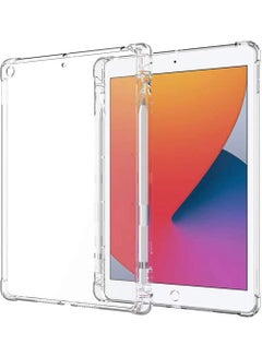 Buy Clear Case for New iPad 10.2 7th/8th/9th Generation 2021/2020/2019 with Pencil Holder, Shockproof Thin Slim Transparent Flexible TPU Gel Silicon Back Cover Protective Shell Fit iPad 10.2 Inch in Saudi Arabia