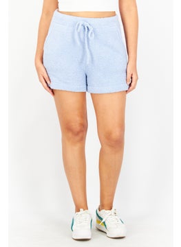 اشتري Women Textured Basic Shorts, Light Blue في الامارات