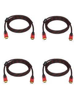 Buy 4-Piece HDMI to HDMI cable 1.5mtr red/black in Saudi Arabia