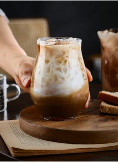 اشتري Double-walled glass mug, 378 ml, perfect for cold beverages such as iced coffee, juice, and water. في السعودية