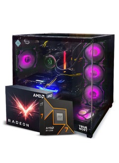 اشتري كمبيوتر ألعاب True Nort، مع معالج AMD Ryzen 7-7700X، بطاقة رسومات AMD Radeon™ RX 6900 XT بسعة 16 جيجابايت GDDR6، ذاكرة عشوائية 32 جيجابايت، قرص SSD سعة 1 تيرابايت، مبرد سائل 360 مم، مزود طاقة 850 واط، ويندوز 11 برو، صندوق أسود في الامارات