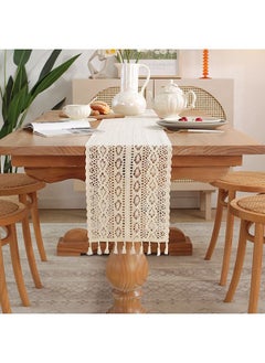 Buy Hollow Lace Table Runner  White    180x 30cm in Saudi Arabia