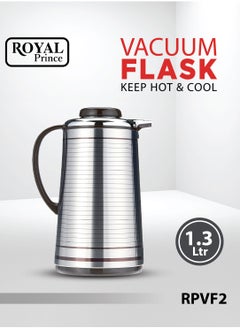 Buy Vacuum Flask 1.3 Liter Black & Silver Color RPVF2 in Saudi Arabia