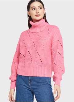 Buy High Neck Knitted Sweater in UAE