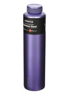 Buy Sistema 600ML Chic Stainless Steel Bottle Purple in UAE