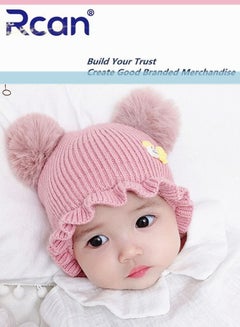 Buy Kids Cute Cartoon Baby Fetal Cap Soft Warm Knitting Baby Hat Cotton 5-20 Months Pink in Saudi Arabia