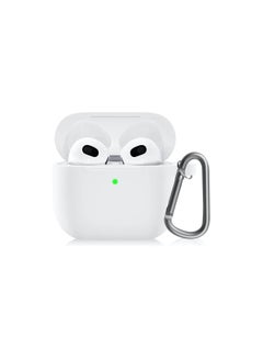 Buy Silicone Cover for AirPods 3rd Generation Case Wireless Charging  (White) in UAE