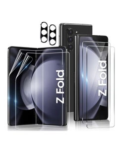 اشتري [6 في 1] واقي شاشة لهاتف Samsung Galaxy Z Fold 6 مكون من قطعتين من غشاء TPU الداخلي + قطعتين من الزجاج المقوى الأمامي + قطعتين من واقي عدسة الكاميرا المصنوع من الزجاج المقوى [مضاد للسقوط عالي الدقة] في السعودية