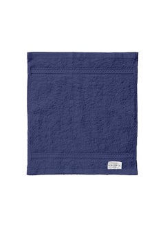 اشتري DEYARCO Princess Terry 100% Cotton 480 GSM Face Towel, Super Soft Quick Dry Highly Absorbent Dobby Border Ring Spun, Size: 30 x 30cm, Royal Blue في الامارات