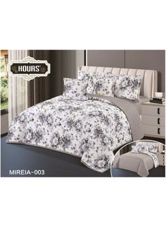 Buy Compressed double-sided floral bed comforter set, 6 pieces, size 240 * 220 cm in Saudi Arabia