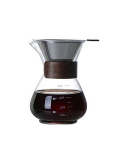 اشتري Liying 400ML Manual Pour Over Coffee Maker, Glass Pot with Stainless Steel Filter for cafe, resturant, Home and Kitchen في الامارات