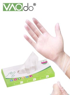 Buy 100 Count Disposable Gloves Pet Food Grade Latex Protective Gloves Thickened Elastic Transparent in UAE