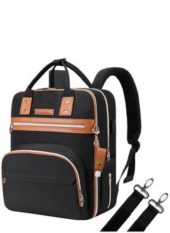 اشتري 2 In 1 Diaper Bag With Sanitizer Bottle Keychain And Stroller Hooks - Black في الامارات