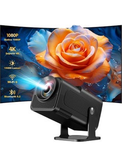 اشتري "Mini 4K Native 1080P Smart Projector – Android TV 11.0, WiFi & Bluetooth, Auto Keystone, 10000 Lumens, 180-Degree Rotation, Short Throw" في الامارات