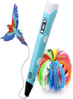 Buy Professional 3D Printing Pen With PLA Filament Refills blue, GET A CUTE GIFT INSIDE :) :) :) in UAE
