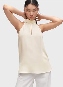 Buy Keyhole Neck Knitted Top in UAE