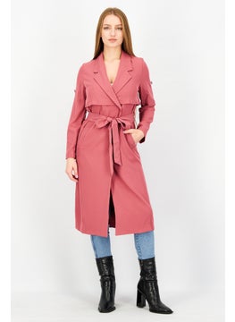 اشتري Women Regular Fit Burdeo Style Trench Coat, Rose Wine في الامارات