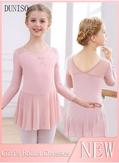 Buy Girls Ballet Dresses Leotards with Skirt Long Sleeves Dance Dress Ballerina Tutu Outfit Cotton Dress Ballet Skirt Mini Skirt Princess Dresses Dance Wear Clothes for Little Girl in UAE