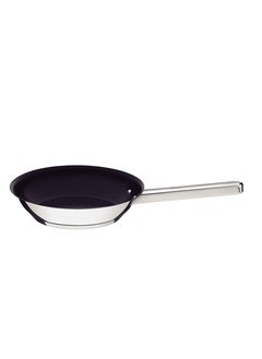 Buy Professional 20cm 1.3L Stainless Steel Shallow Frying Pan with Tri ply Bottom and Interior PFOA Free Nonstick Coating in UAE