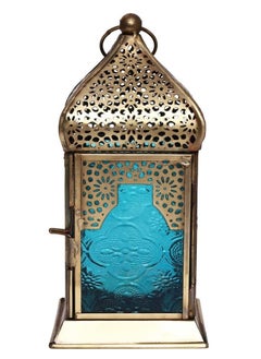 Buy HILALFUL Handmade Lantern, Medium | Suitable for Living Room, Bedroom and Outdoor | Perfect Festive Gift for Home Decoration in Ramadan, Eid, Birthdays, Weddings, Housewarming | Iron | Turquoise in Saudi Arabia