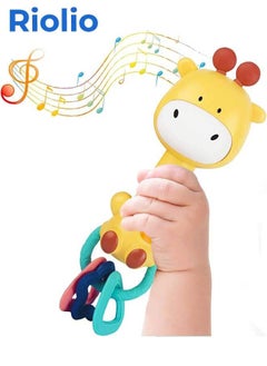 Buy Baby Music Rattle Toy, Baby Teething Toy for Infants 6-12-18 Months Toddlers Sensory Toys Baby Boy Girl Gifts (Giraffe) in Saudi Arabia